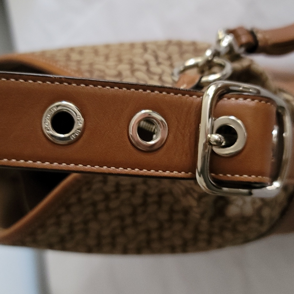 Coach Signature Jacquard and Leather Hobo - Picture 14 of 14